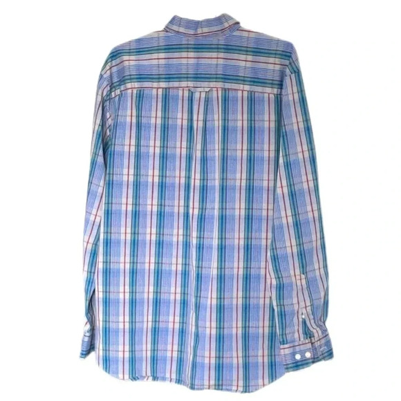 Saddlebred Wrinkle Free Stretch Plaid Button Up Long Sleeve Men’s Shirt Large - Picture 2 of 9